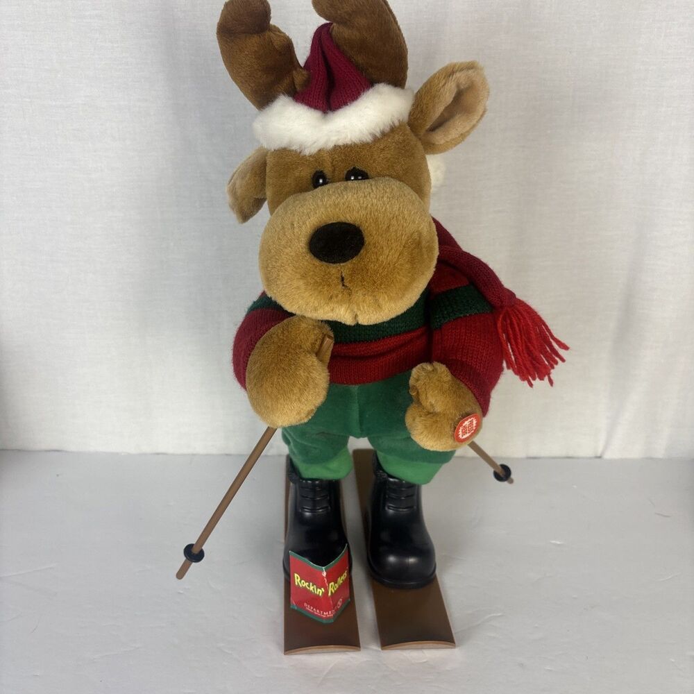 Department Dept 56 Rockin Rollers Skiing Moose Moves & Sings 2003